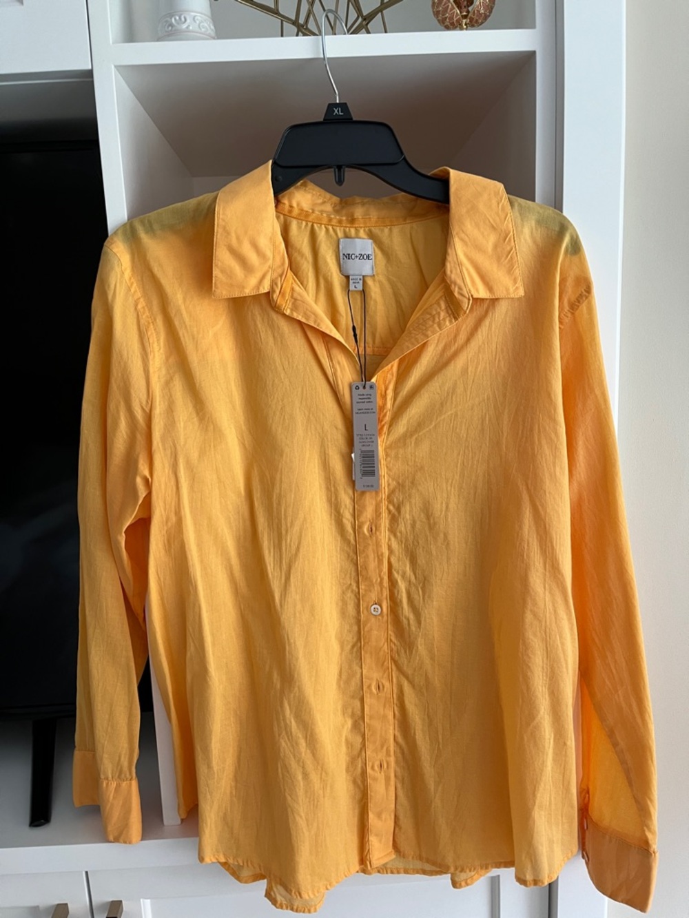NIC+ZOE Yellow Long-Sleeve Button-Down Shirt